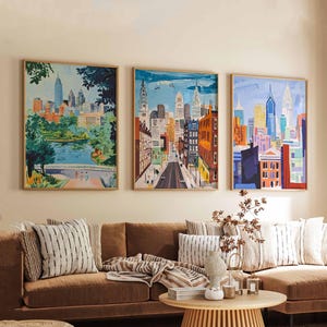 Set of 3 Philadelphia Posters, USA Wall Art Prints, Philadelphia Travel Poster Set, Philly Skyline Prints, Historic City Decor Posters