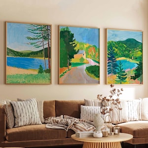 Set of 3 New Hampshire Posters, USA Prints, New England Wall Art Sets, New Hampshire Travel Decor, New Hampshire Mountains Posters Set