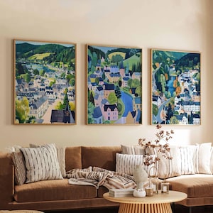 Set of 3 Dunkeld Posters, Scotland Travel Prints, Dunkeld Wall Art Set, Scottish Village Poster Prints, Dunkeld Decor Gift Idea