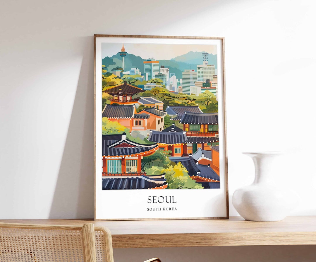 Seoul Poster, South Korea Poster, Asian Poster, Korean Poster, Seoul ...