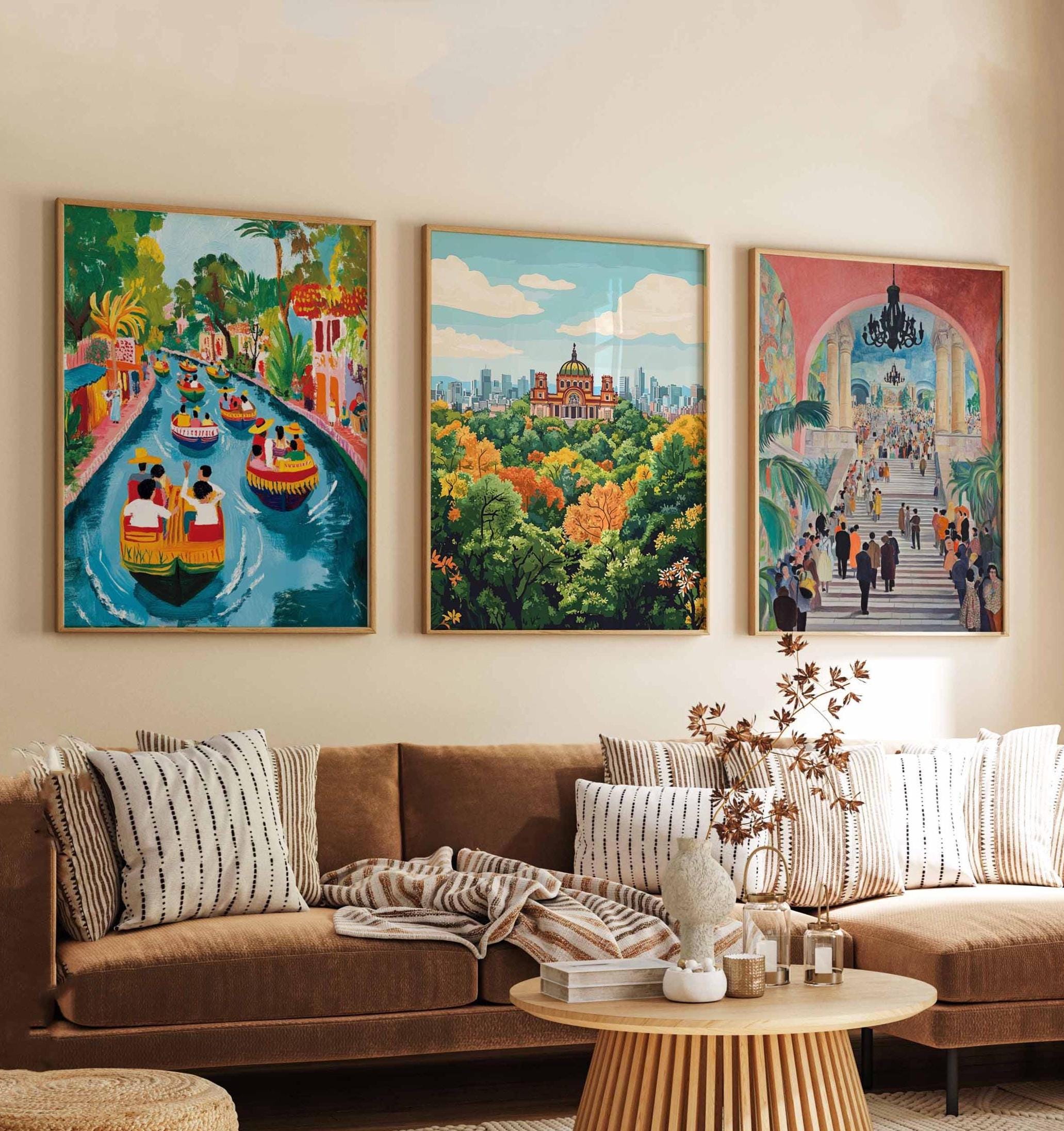 Set of 3 Mexico City Posters, Mexico Travel Prints, Mexican City