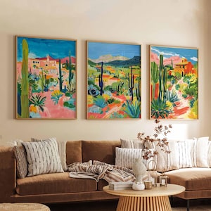 Set of 3 Tucson Posters, Tucson Arizona Prints, Tucson Travel Poster Set, Arizona Desert Wall Art Decor, Tucson Landscape Print Set