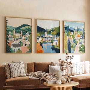Set of 3 Dunkeld Posters, Scotland Travel Prints, Dunkeld Wall Art Set, Scottish Village Poster Prints, Dunkeld Decor Gift Idea