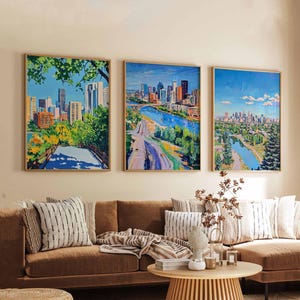 Set of 3 Calgary Canada Posters, Travel Posters Set, Calgary Prints, Canadian Wall Art, Calgary City Decor, Calgary Skyline Print