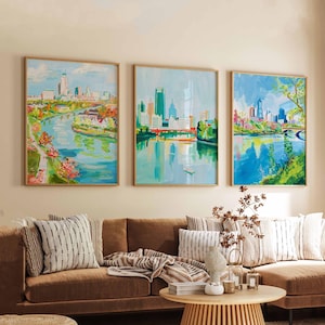 Set of 3 Columbus Ohio Posters, Travel Posters Set, Columbus Prints, Ohio Wall Art, Columbus City Decor, Columbus Skyline Print