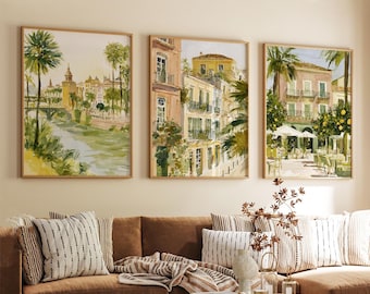 Seville Poster Set Of 3 | Spanish Cityscape Prints