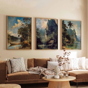 Set of 3 Thailand Posters, Thailand Travel Prints, Thailand Wall Art, Thai Prints Set, Thailand Decor, Thailand Landscape Posters