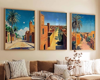 Set of 3 Sudan Posters, African Travel Prints, Sudan Wall Art Set, Sudan City Prints, African Decor, Sudan Gift Posters