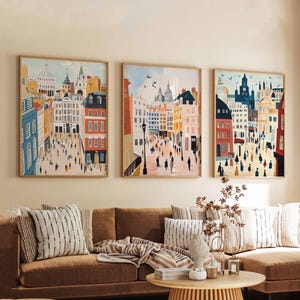 Set of 3 Covent Garden Posters, London Travel Prints, UK Wall Art Set, Covent Garden Decor, Market Scene Poster Prints, Gift for Home