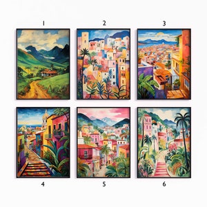 Venezuela Poster Sets, Venezuela Travel Prints, Latijns-Amerikaanse bloemsierkunst, Rio Art, Folk Art Poster, Gallery Wall, Travel Gift, A1/A2/A3/A4
