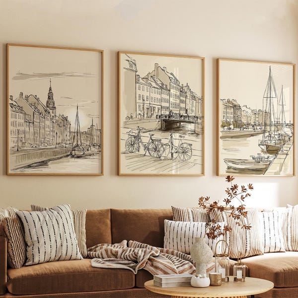 Copenhagen Line Drawings - Etsy