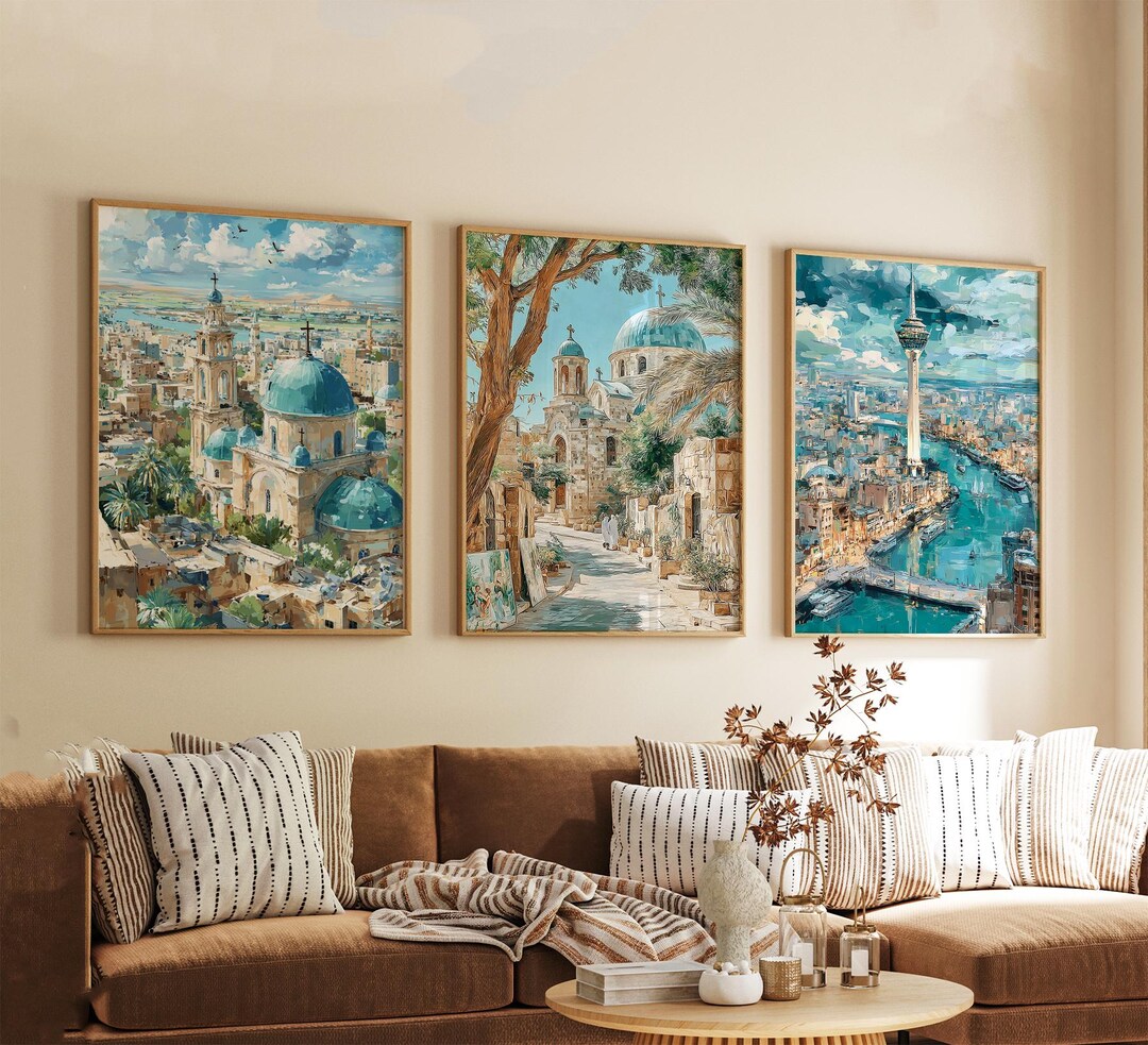 Set of 3 Baghdad Posters, Middle Eastern City Wall Art, Travel Print ...