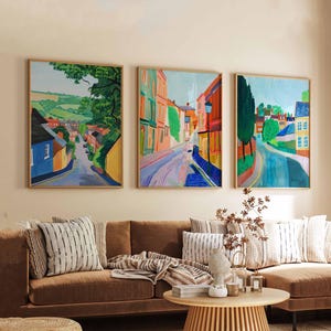 Set of 3 High Wycombe Posters, UK Town Prints, Buckinghamshire Wall Art, High Wycombe Prints, British Travel Posters, Vintage Style Decor