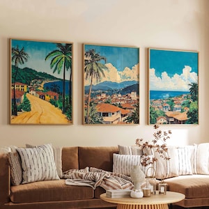 Set of 3 Sierra Leone Posters, African Travel Prints, Sierra Leone Wall Art Set, Sierra Leone Beach Prints, African Decor