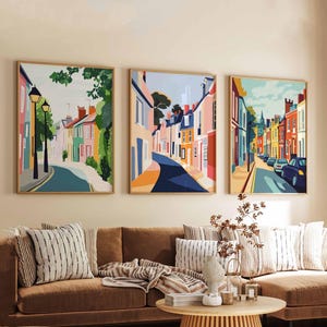 Set van 3 Catford-posters, Londen reisafdrukken, kunst aan de muur Zuid-Londen, stadsposterset, stedelijk decor cadeau, moderne Britse kunst wordt afgedrukt