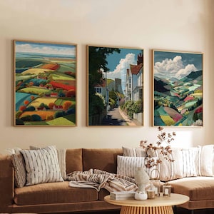 Set of 3 East Sussex Posters, England Travel Prints, East Sussex Wall Art Set, Coastal Landscape Posters, Countryside Decor Prints