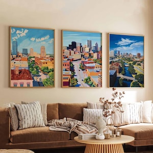 Set of 3 Fort Worth Texas Posters, Travel Prints Set, Fort Worth Wall Art, Fort Worth City Decor, Fort Worth Print Set, Texas Poster Gift