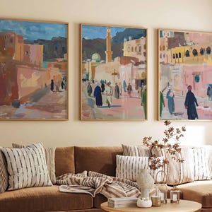 Set of 3 Mecca Posters, Saudi Arabia Travel Prints, Mecca Art, Islamic Wall Art, Islamic Travel Posters, Muslim Gift, Islamic Decor