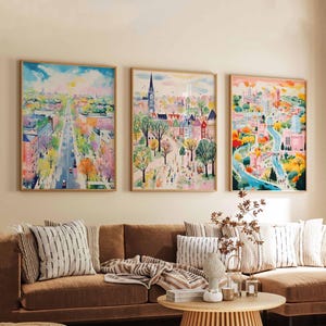 Set of 3 Milton Keynes Posters, UK Travel Prints, Modern City Wall Art Sets, Milton Keynes Poster Decor, Urban Print Collection
