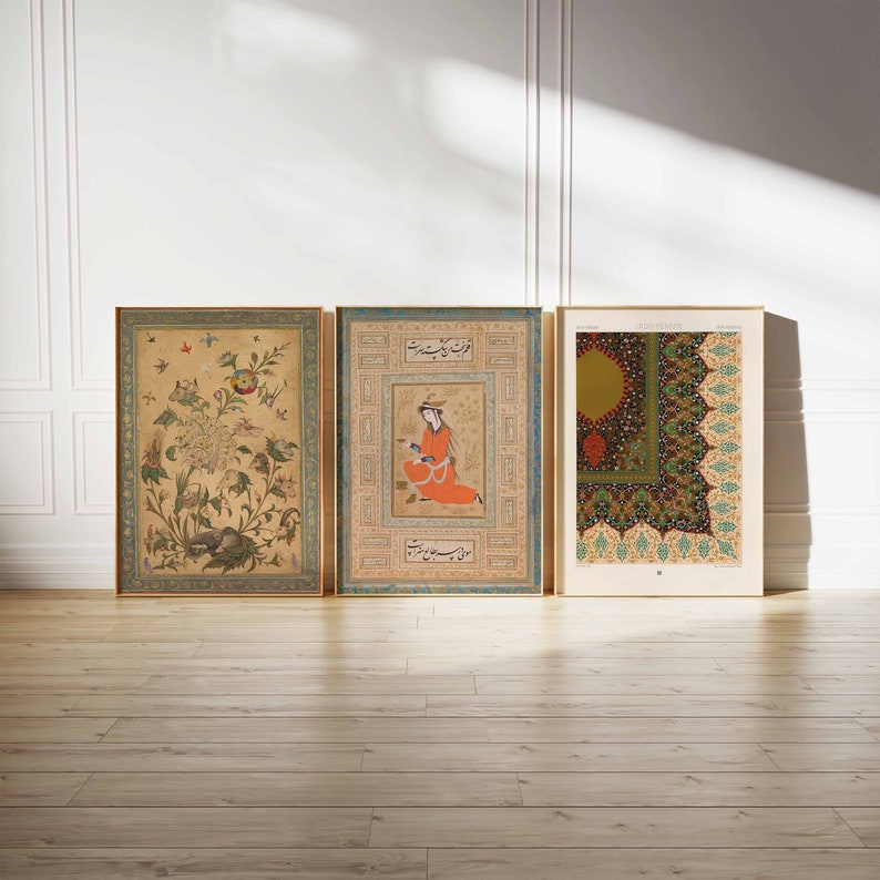 Set of 3 Persian Posters Persian Wall Art Vintage Arabic Etsy Australia