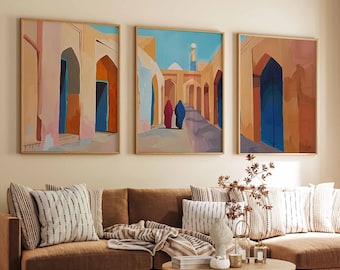 Set of 3 Isfahan Posters, Iran Poster, Persian Poster, Historical Poster, Islamic Poster, Architecture Poster, Isfahan Travel Art, Iran Art