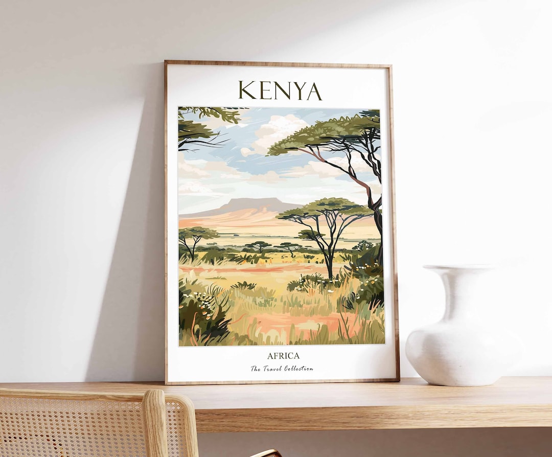 Kenya Poster, Wildlife Poster, Africa Poster, African Print, Kenya Wall