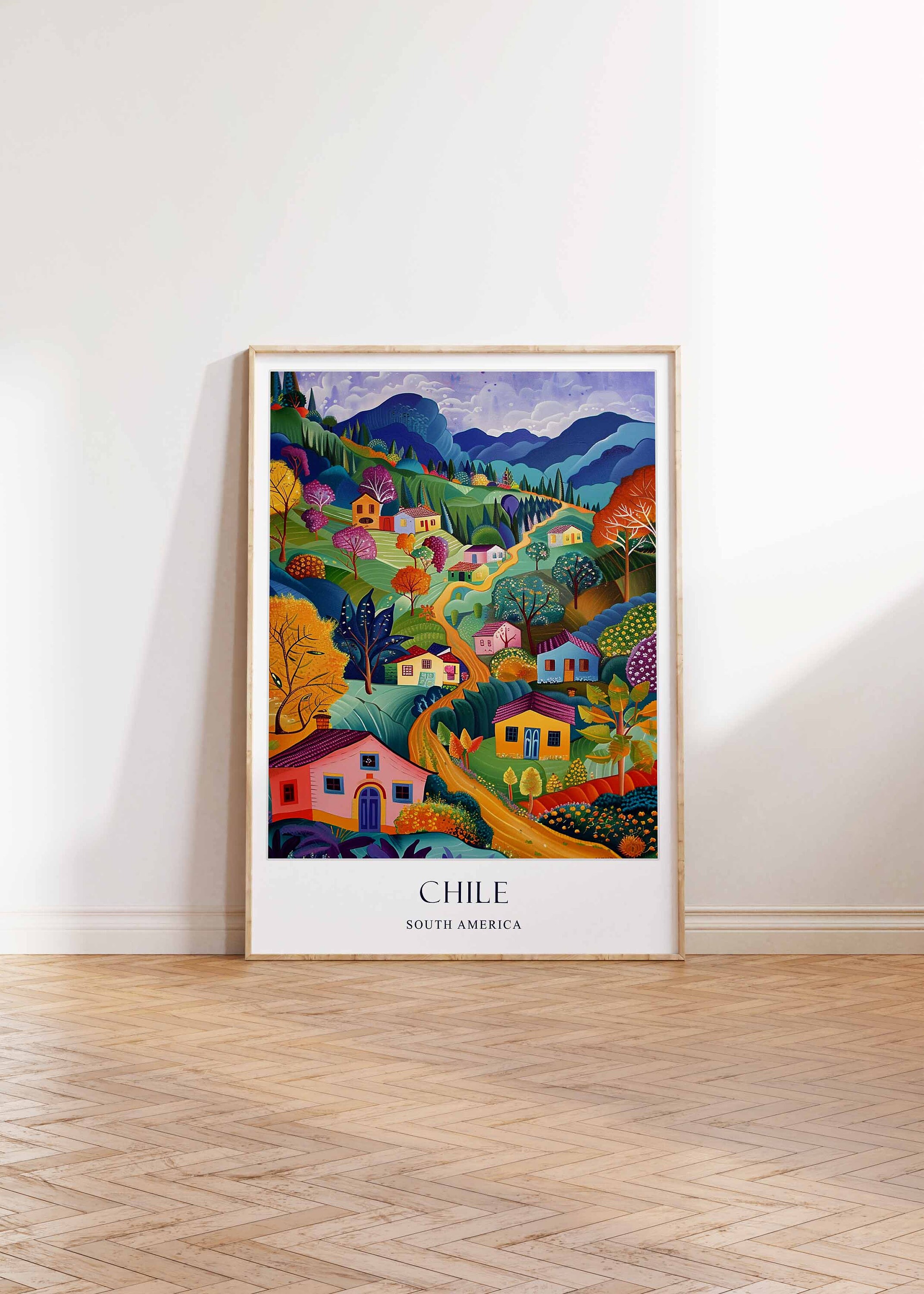 チリのポスター、ホームデコレーション、旅行アート、南米の壁アート