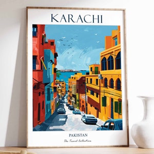 Karachi Print, Karachi Travel Poster, Pakistani Wall Art, Pakistan Travel Print, South Asia Decor, Pakistan Gift, Pakistan Poster