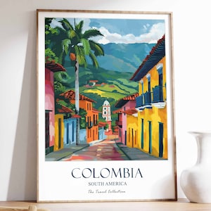 Colombia Print, Colombia Travel Poster, South America Travel Art, Tropical Decor, Botanical Art, South American Wall Art, Colombian Gift