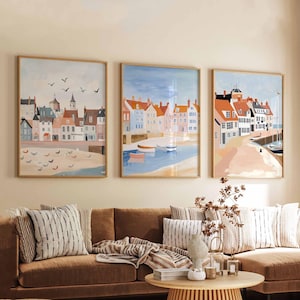 Set of 3 Aldeburgh Posters, UK Seaside Prints, Suffolk Wall Art Sets, Coastal Town Poster Prints, Beach Decor Gift
