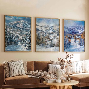 Park City Ski Poster Set, Park City Print, USA Poster, USA Druck, Park City Poster, Schneelandschaft Poster, Geschenk für Ski Liebhaber