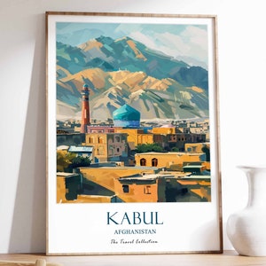 Impresión de Kabul, Póster de viaje de Kabul, Póster de Afganistán, Decoración islámica, Impresión de viaje de Oriente Medio, Regalo para musulmanes, Arte árabe