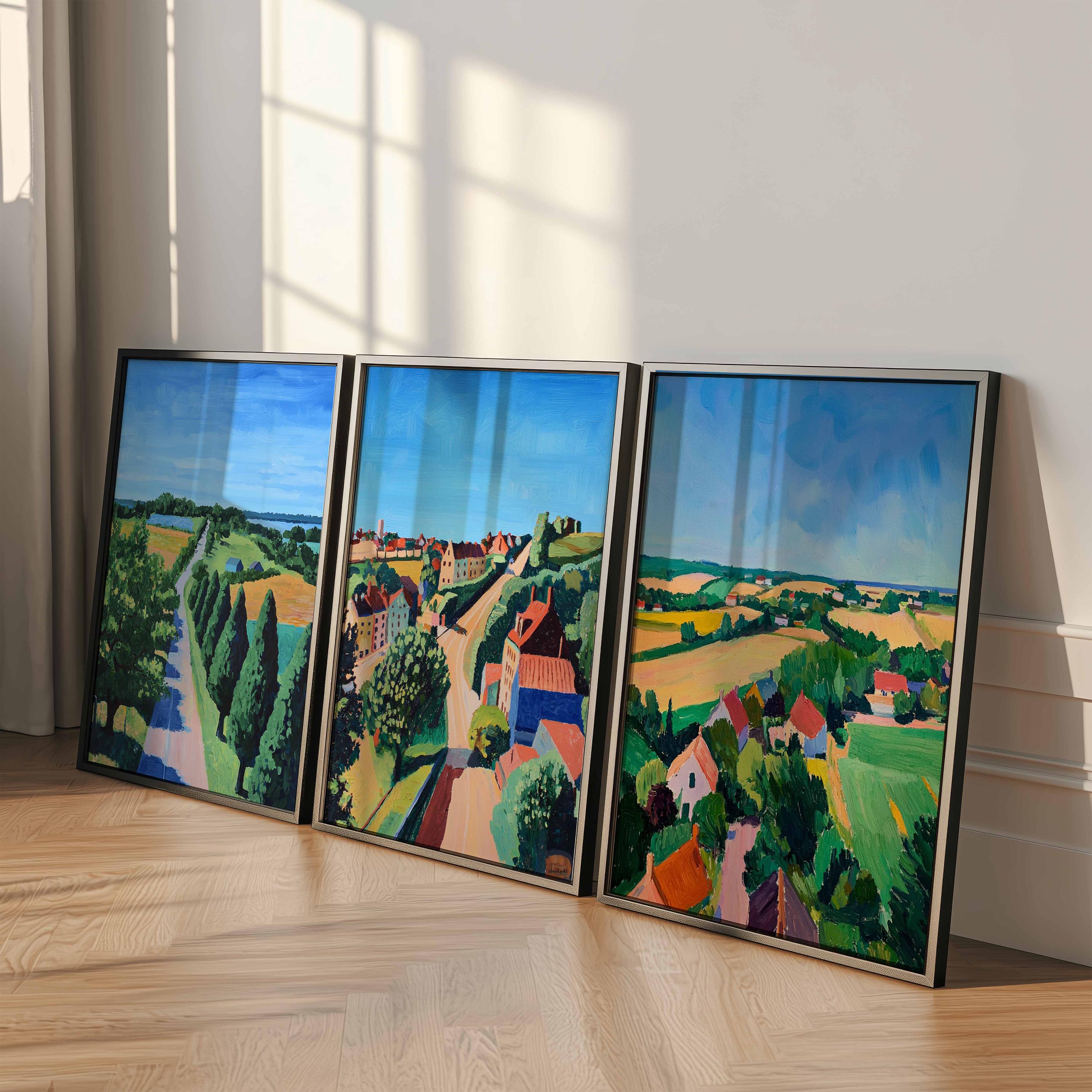 イリノイ州ポスター3枚セット、米国シカゴ＆自然プリントセット