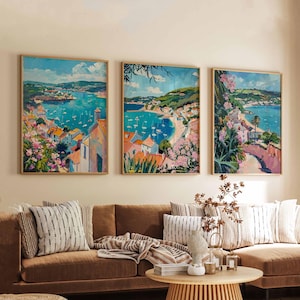 Set of 3 Salcombe Posters, UK Travel Prints, Coastal Wall Art Set, Devon Seaside Decor, Nautical Poster Gift for Home