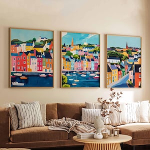 Set of 3 Kinsale Posters, Ireland Travel Prints, Coastal Wall Art Set, Harbour Poster Prints, Irish Seaside Decor Gift Set