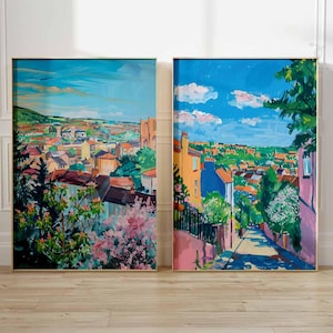 Set of 2 Sheffield Posters, South Yorkshire Travel Prints, UK City Wall Art, Vintage Style England Poster Set, British Artwork Home Decor