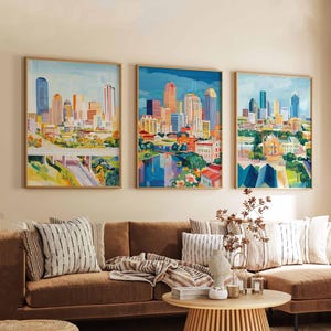 Set of 3 Fort Worth Texas Posters, Travel Prints Set, Fort Worth Wall Art, Fort Worth City Decor, Fort Worth Print Set, Texas Poster Gift