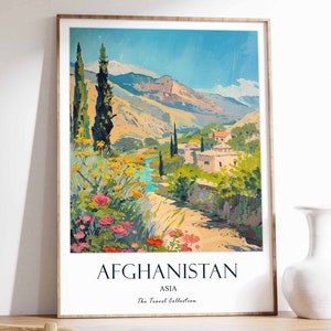 Impresión de viaje de Afganistán, cartel de arte afgano vintage, impresión de Kabul, decoración islámica, regalo para musulmanes, arte de la pared islámica, decoración afgana