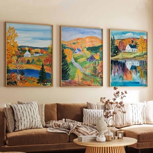 Set of 3 New Hampshire Posters, USA Prints, New England Wall Art Sets, New Hampshire Travel Decor, New Hampshire Mountains Posters Set
