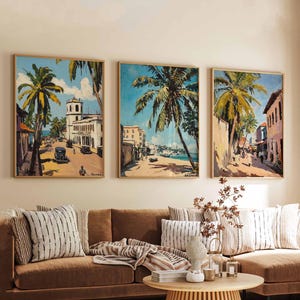 Set of 3 Mombasa Posters, Mombasa Wall Art, Mombasa Prints, Travel Poster Set, Kenya Decor, Mombasa Art Prints, Home Decor Set, Gift Idea