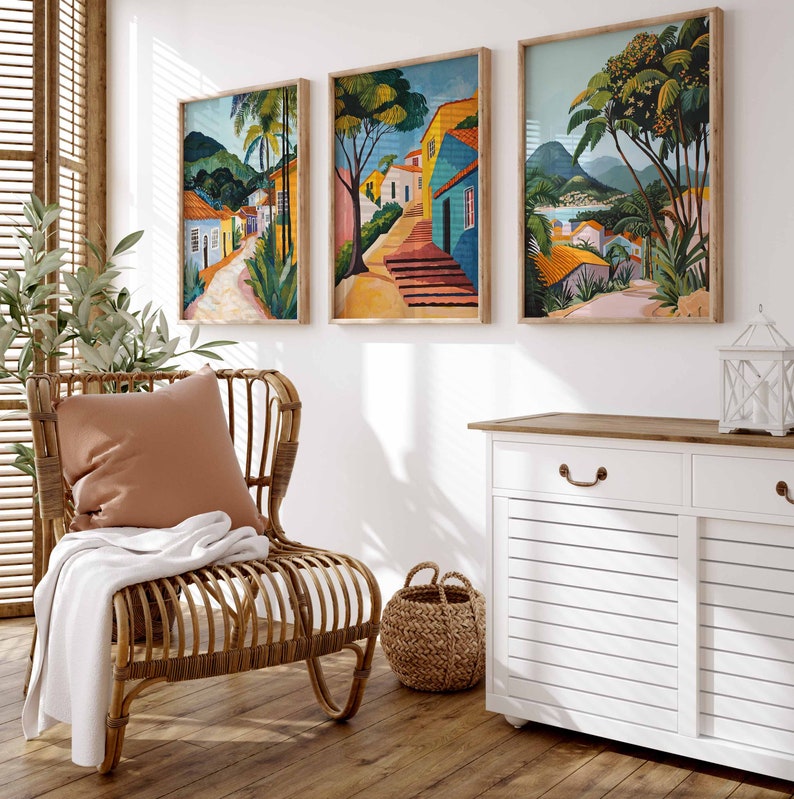 Set of 3 Brazil Poster, South America Poster, Rio De Janeiro Poster