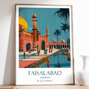 Faisalabad Print, Faisalabad Travel Poster, Pakistani Wall Art, Pakistan Travel Print, South Asia Decor, Pakistan Gift, Pakistan Poster
