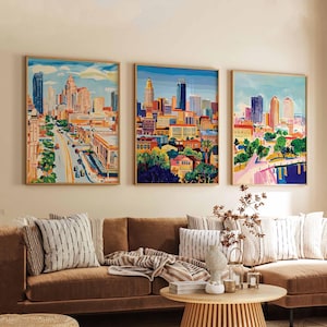 Set of 3 Fort Worth Texas Posters, Travel Prints Set, Fort Worth Wall Art, Fort Worth City Decor, Fort Worth Print Set, Texas Poster Gift