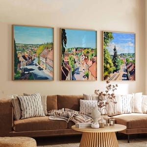Set of 3 High Wycombe Posters, UK Town Prints, Buckinghamshire Wall Art, High Wycombe Prints, British Travel Posters, Vintage Style Decor