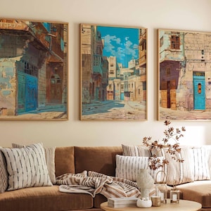 Set of 3 Aleppo Poster Set, Syrian Travel Prints, Islamic Art, Syria Travel Poster Set, Arabic Art, Syrian Gift, Muslim Gift, Wall Print