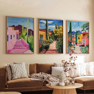 Set of 3 Tucson Posters, Tucson Arizona Prints, Tucson Travel Poster Set, Arizona Desert Wall Art Decor, Tucson Landscape Print Set