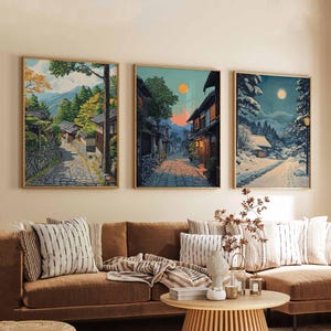 Set of 3 Japan Posters, Japan Travel Posters, Japan Prints, Japanese Wall Art, Japan Decor, Japan Art Prints, Japan Landscape Posters