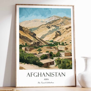 Impresión de viaje de Afganistán, cartel de arte afgano vintage, impresión de Kabul, decoración islámica, regalo para musulmanes, arte de la pared islámica, decoración afgana