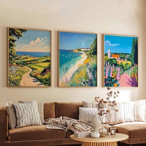 Set of 3 East Sussex Posters, England Travel Prints, East Sussex Wall Art Set, Coastal Landscape Posters, Countryside Decor Prints