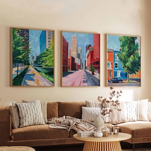 Set of 3 Columbus Ohio Posters, Travel Posters Set, Columbus Prints, Ohio Wall Art, Columbus City Decor, Columbus Skyline Print
